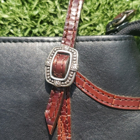 Brighton Black & Red Leather Shoulder Bag - Picture 3 of 12